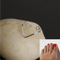 vintage unique design antique silver alloy metal V shape finger toe ring