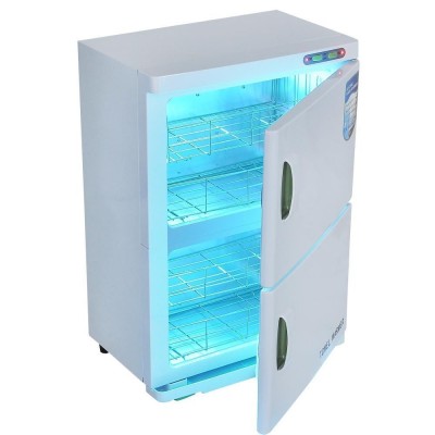 Double Layer Towel Warmer Sterilizer Machine Salon Use Uv Light Sterilization Cabinet with two doors 46A